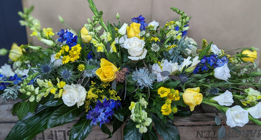 Casket spring colours - Quality Flowers from Ann's Flowers - Just £185! Shop now at Ann's Flowers