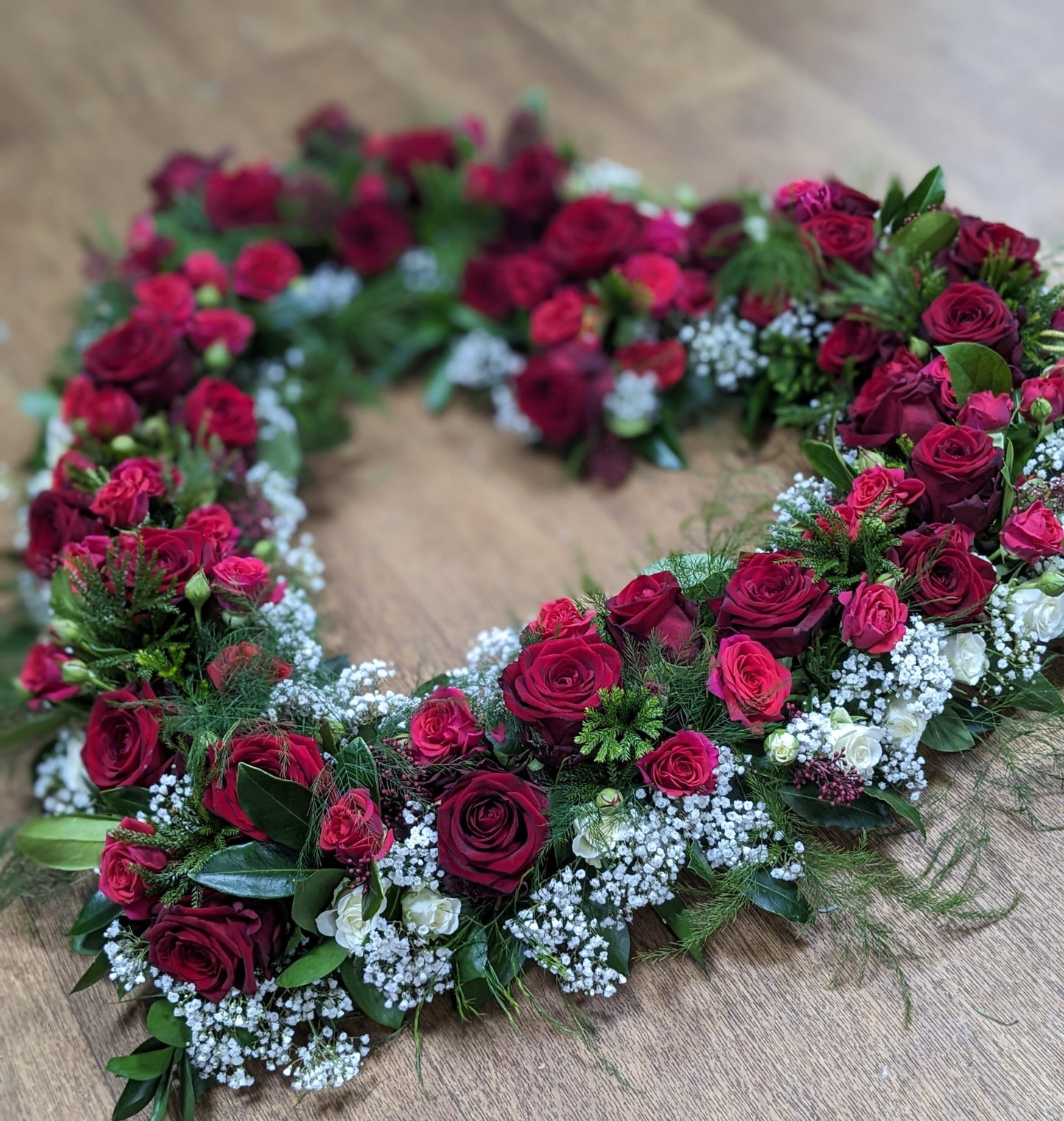 Rose and Gypsophila Heart - Quality Flowers from Ann's Flowers - Just £95! Shop now at Ann's Flowers