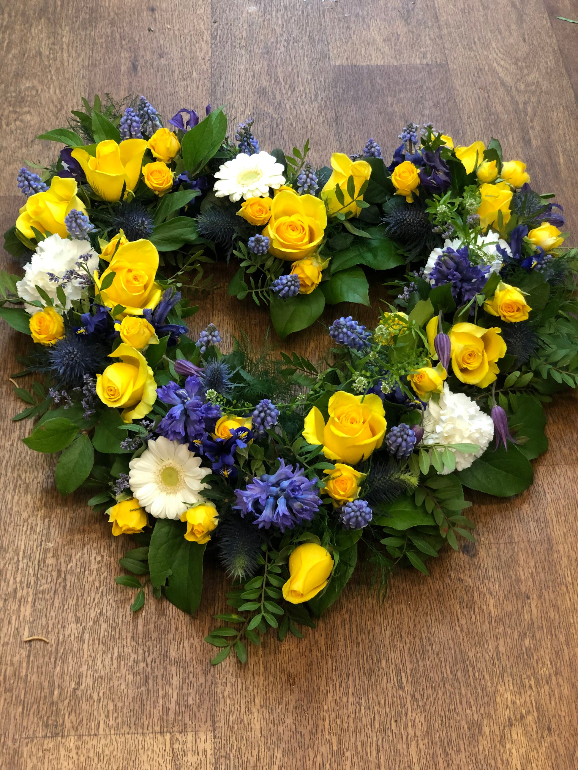 Open Heart - Yellow + Blue - Quality Flowers from Ann's Flowers - Just £75! Shop now at Ann's Flowers