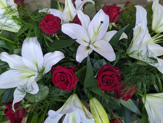 Lily + Rose Casket - Quality Flowers from Ann's Flowers - Just £125! Shop now at Ann's Flowers