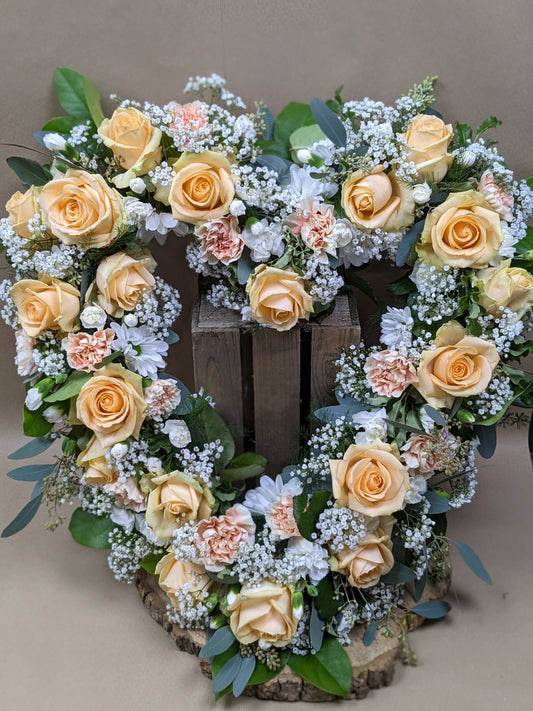 Peach open heart - Quality Flowers from Ann's Flowers - Just £85! Shop now at Ann's Flowers